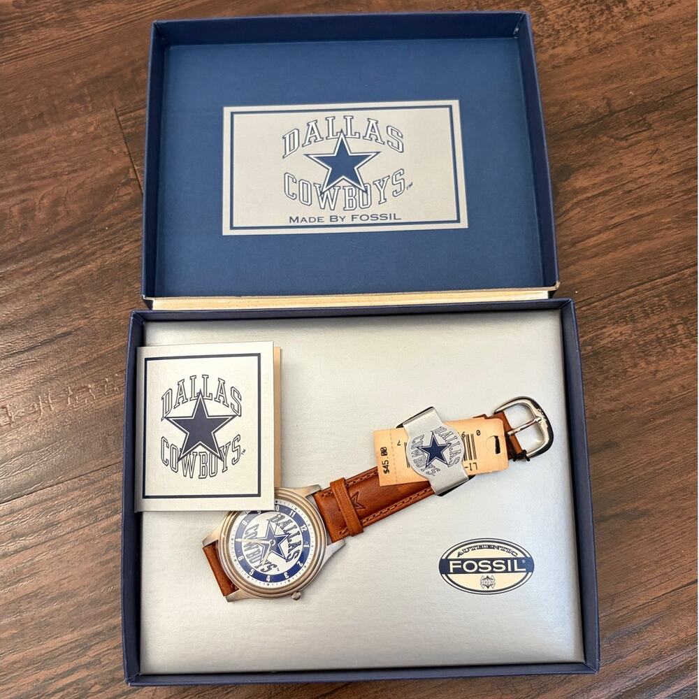NEW Vintage 1993 Dallas Cowboys Fossil Watch Sportswear Texas Football DEADSTOCK